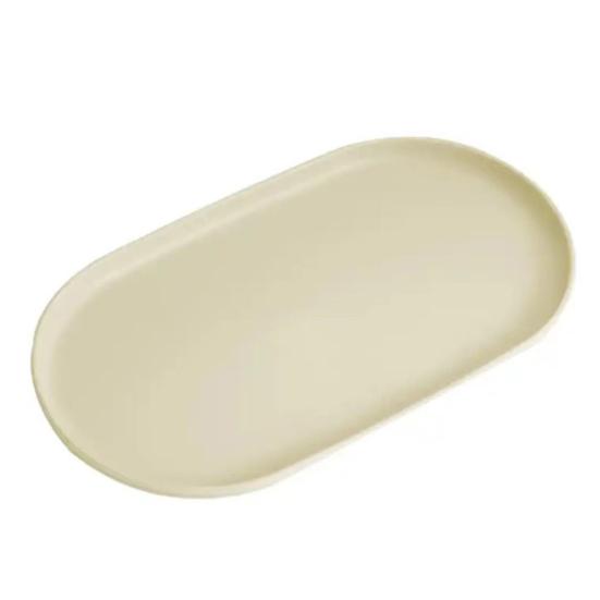Yousheng Stackable Fruit Plate Oval Shaped Reusable Dessert Tray Thickened Food Serving Platter for Camping Coffee Table Snacks Food Prep