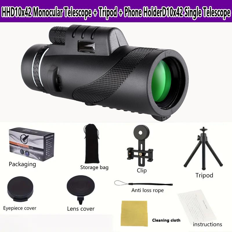 

10x40mm HD Adult Monocular Telescope - Clear Long-Distance Observation With Lens Suitable For Outdoor Camping Hiking Adventure