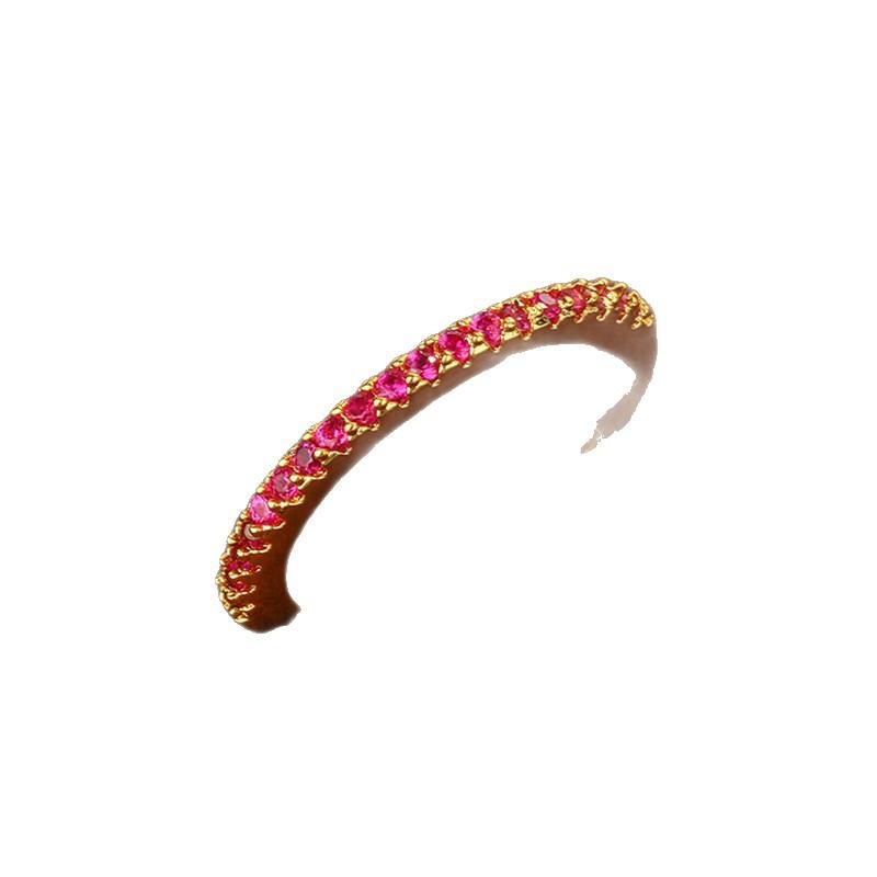 Fashionable Zircon And Red Corundum Rings For Women Elegant Couple Band Jewelry Stylish Finger Ring Gift For Her