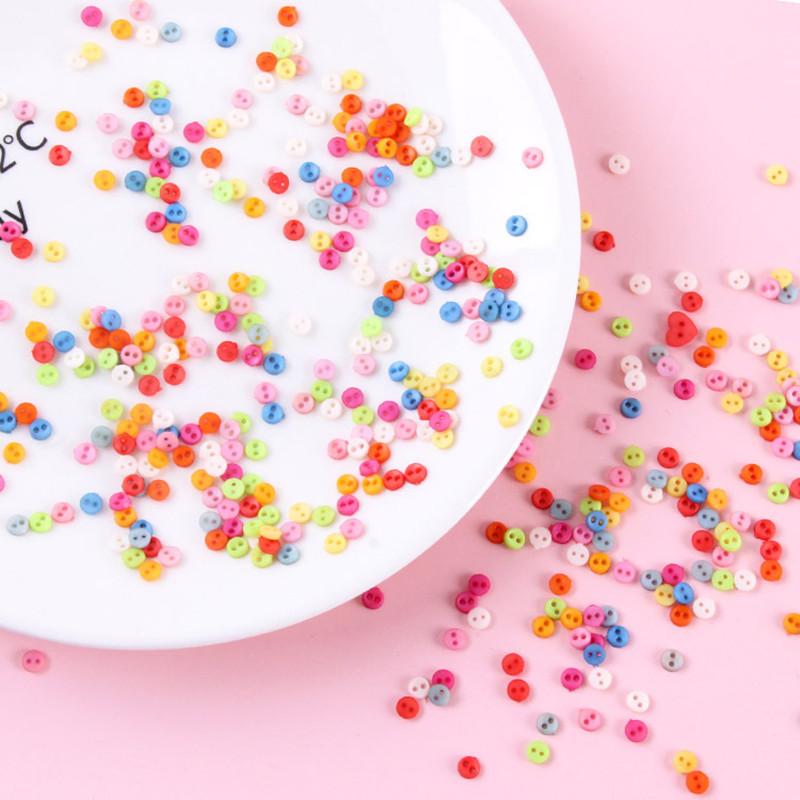 500Pcs 4Mm Mini Mixed 2 Holes Round Plastic Doll Buttons Diy Handmade Sewing Soft Toys Accessories