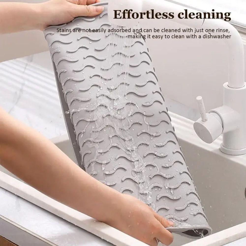 Heat Resistant Dish Drying Mat 40 x 30cm Sink Pad Countertop Drip Tray Dish Draining Mat  Tableware