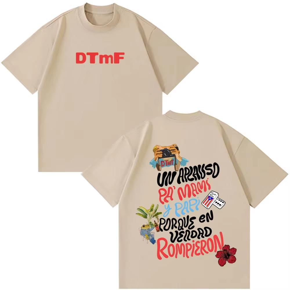 Rapper Bad Bunny New Album Poster Printed Tshirts Unisex Women Pure Cotton Fashion Tee Shirt Casual Oversized Tshirts Fan Gifts