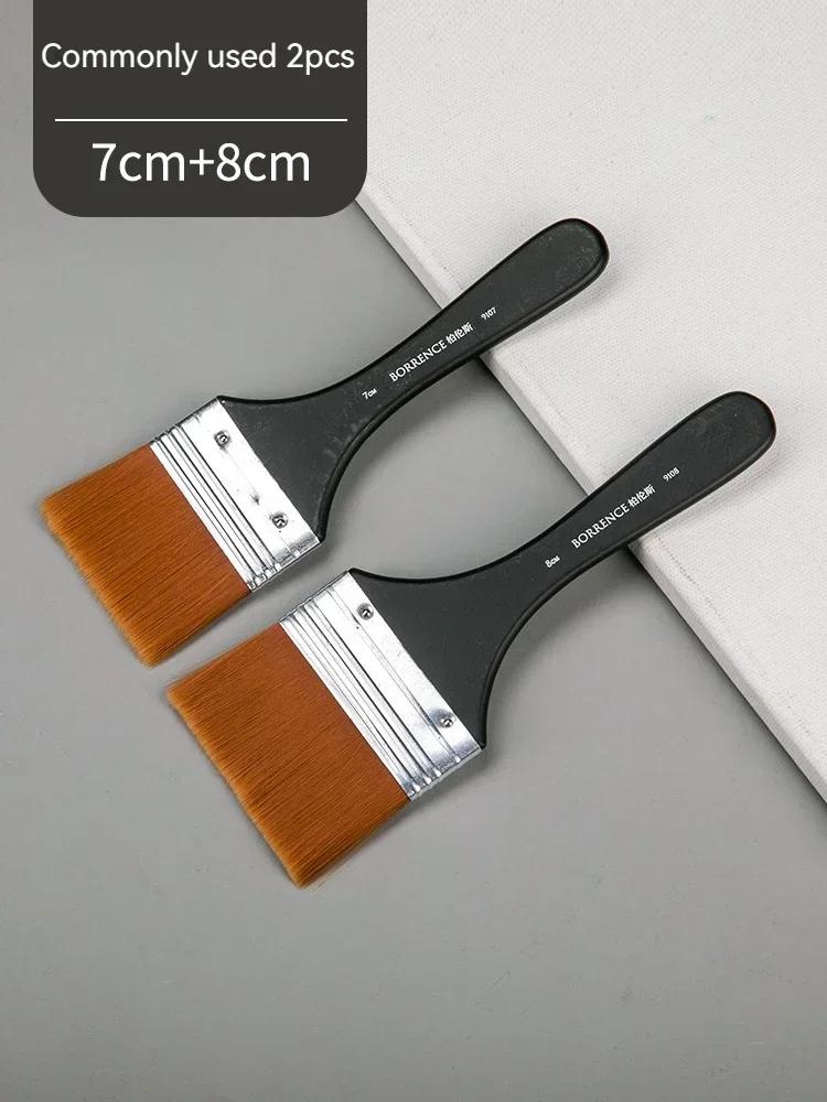 Borrence Nylon Paint Brushes with Different Sizes Wooden Handles Painting Brush Tools for Acrylic Oil and Watercolor Drawing