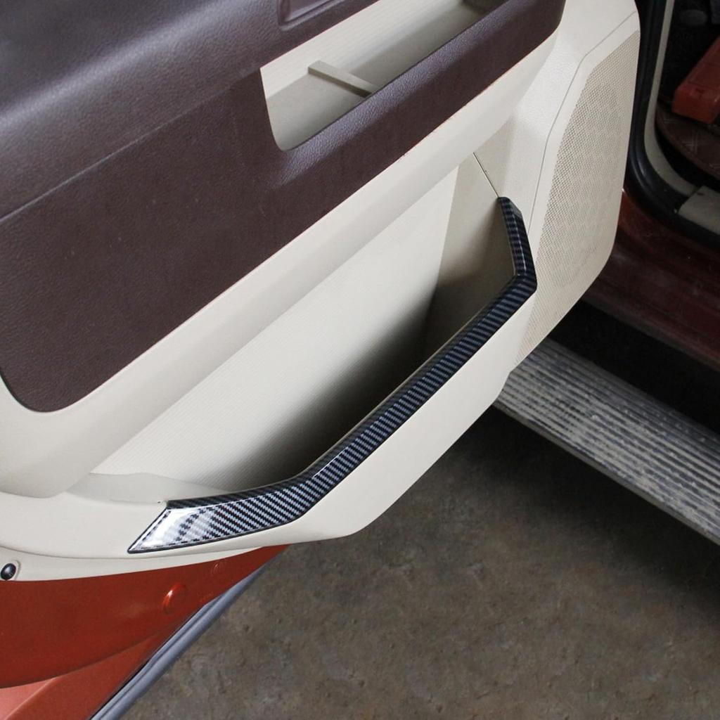 Carbon Fiber Door Line-Shaped Kick Panels Cover Trim Accessories For 2009-2018 Dodge RAM 1500/2010-2022 RAM 2500 3500(Rear Door)