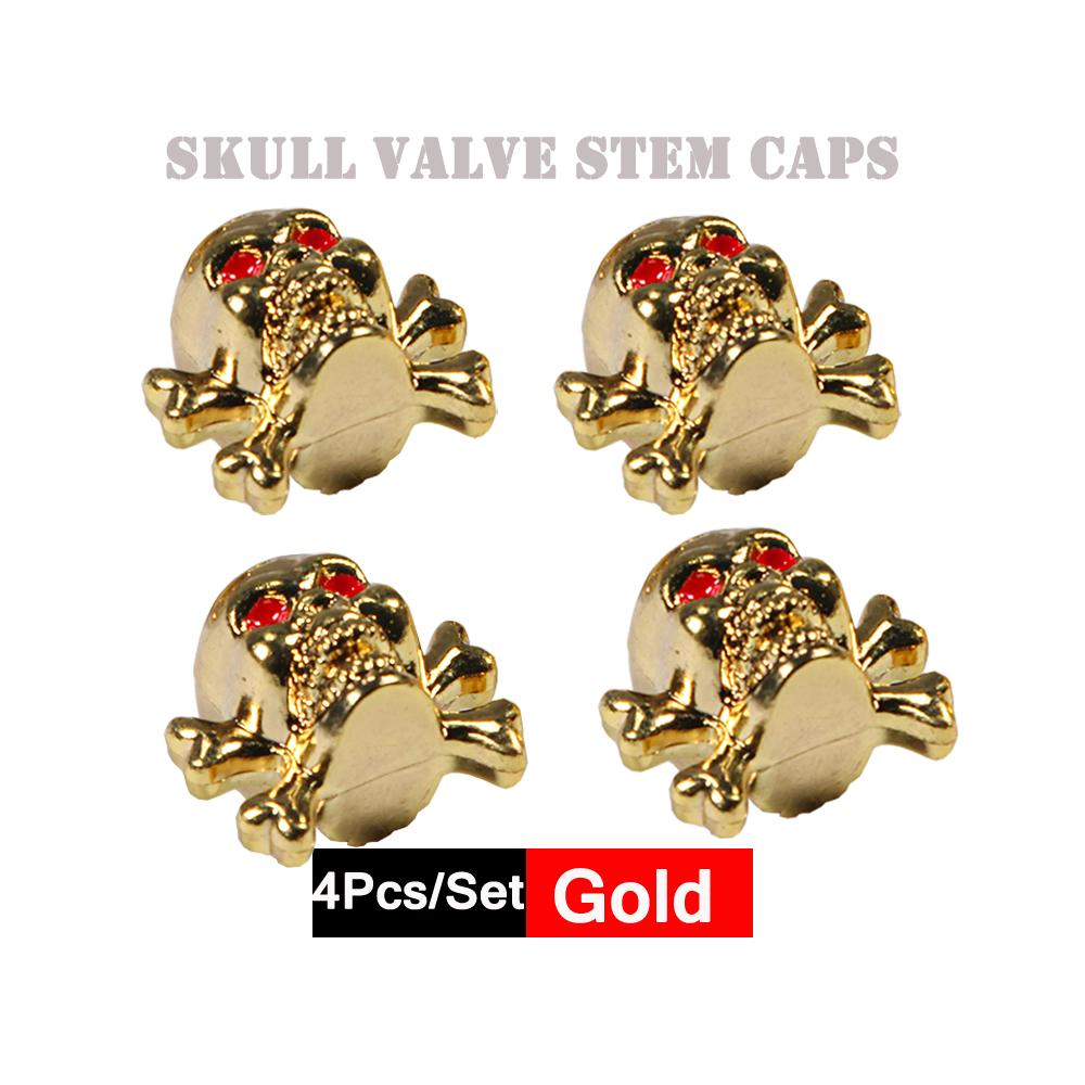 DSYCAR 4Pcs/Set Valve Caps for Tires Skull Style Universal Stem Valve Caps Attractive Dustproof Car Accessories Stem Caps1