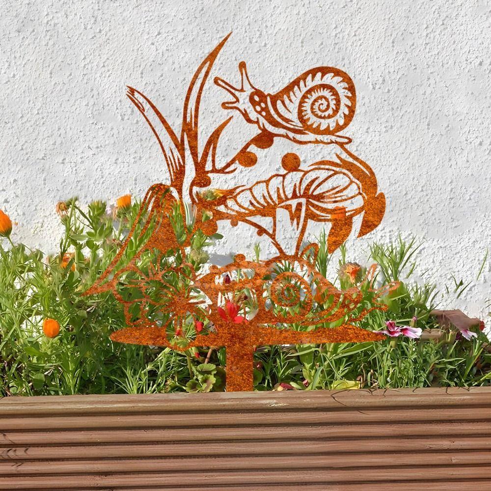 Antique Design Decorative Garden Stakes Metal Floor Plugs Ground Stake  Flower Pot