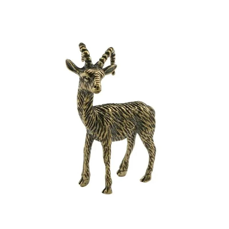 

Creative Solid Brass Goat Small Ornament Antique Copper Zodiac Animal Sheep Miniature Figurines Home Accessories Desktop Decor золотой
