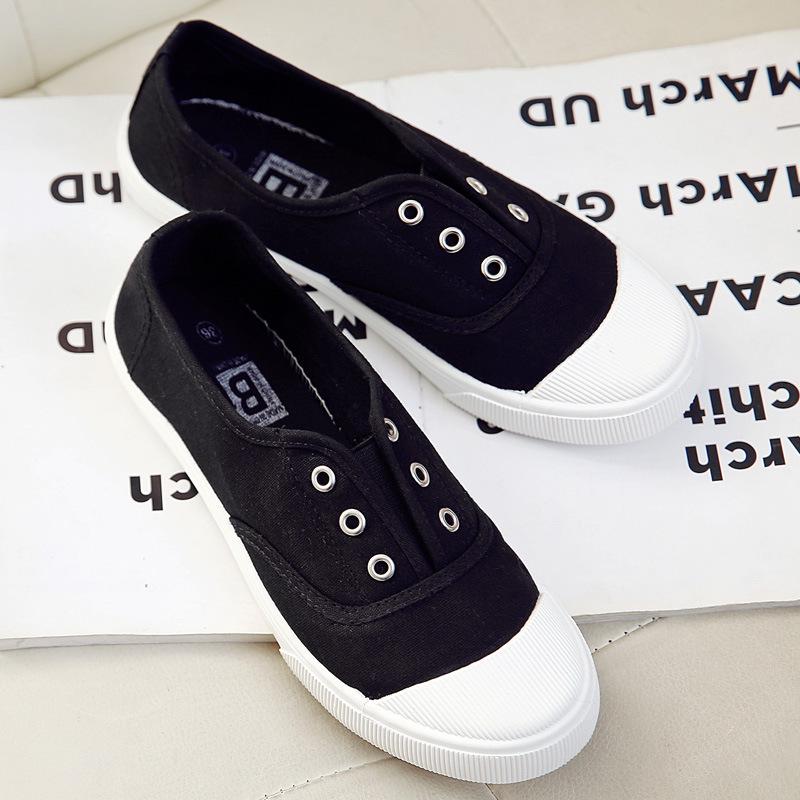 2025 Women's Casual Slip-On Canvas Shoes - Versatile White Flats