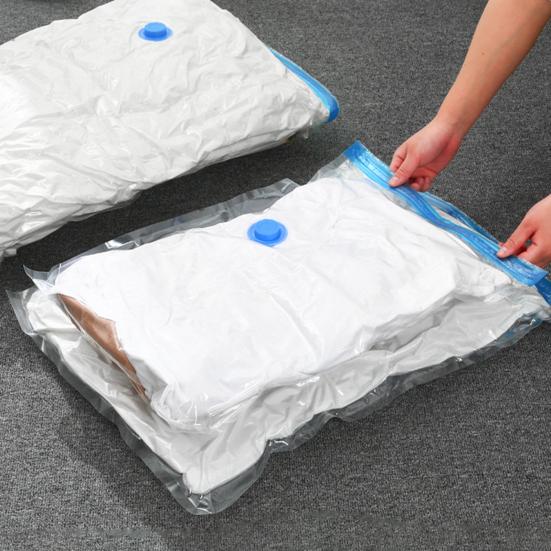 4Pcs Vacuum Compression Comforter Bags Vacuum Seal Bags with Hand Pump Space Saver Compression
