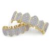 European & American Hip-Hop Gold Grillz: Micro-Inlaid Fangs Jewelry