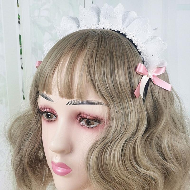 Maid Headbands Women Girls Lolitas Headbands Soft Fabric Headwear Lovely Hair Band for Role Playing and Fashion