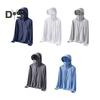 Sunscreen Clothing Jacket Men Women Hooded Long Sleeve Zipper Closure Ice Silk Outdoor UV Protection Coat