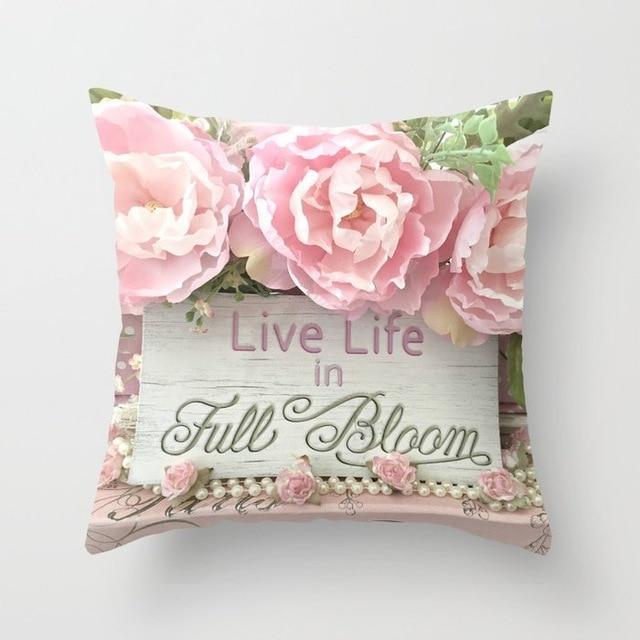 Rose Flower Cushion Cover Nordic Style Home Wedding Decoration Sofa Bed Car Pillowcase Pillow