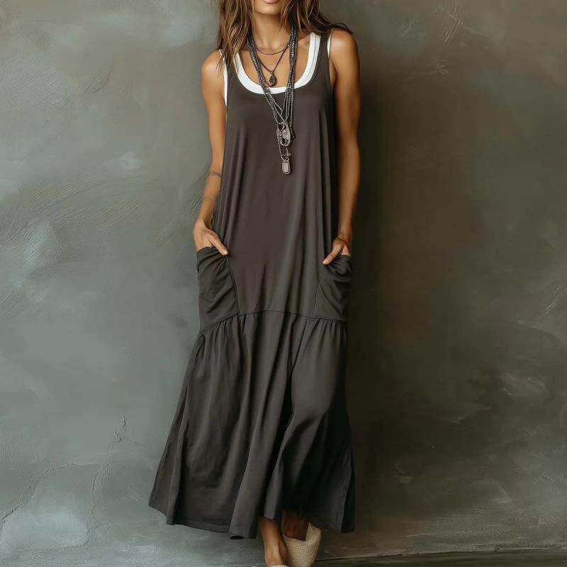 

Bohemian Casual Color-Block Mock Two-Piece Dress Casual Dress Contact Customer Service to Place an Order 3XL