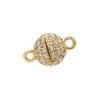 ZHUKOU 6MM Brass Inlaid Zircon Round Magnet Connection Buckle Bead Water Diamond Pendant Jewelry Making Buckle Accessories:VK265