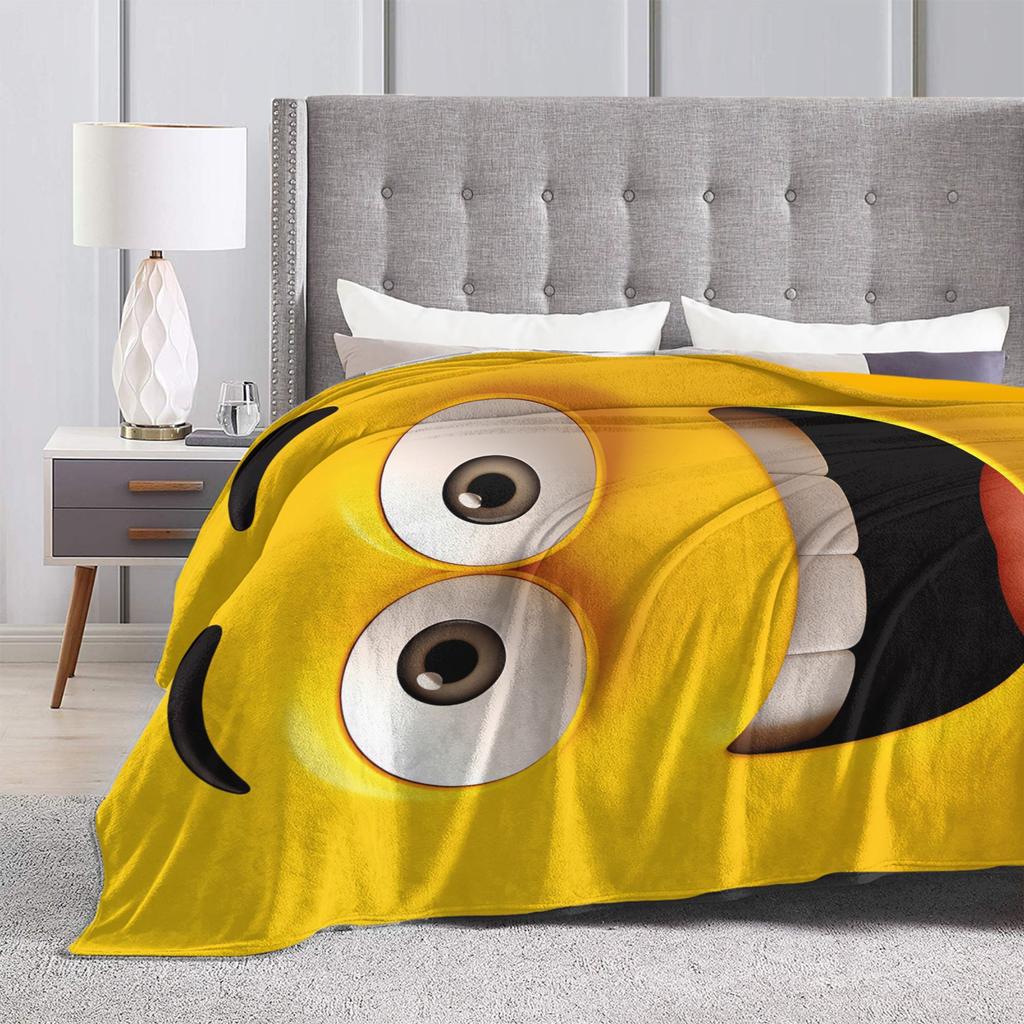 Happy Cartoon Face Meme Flannel Blanket Adults Comfortable Bedding Throws Spring Chair Bedspread Sofa Bed Cover