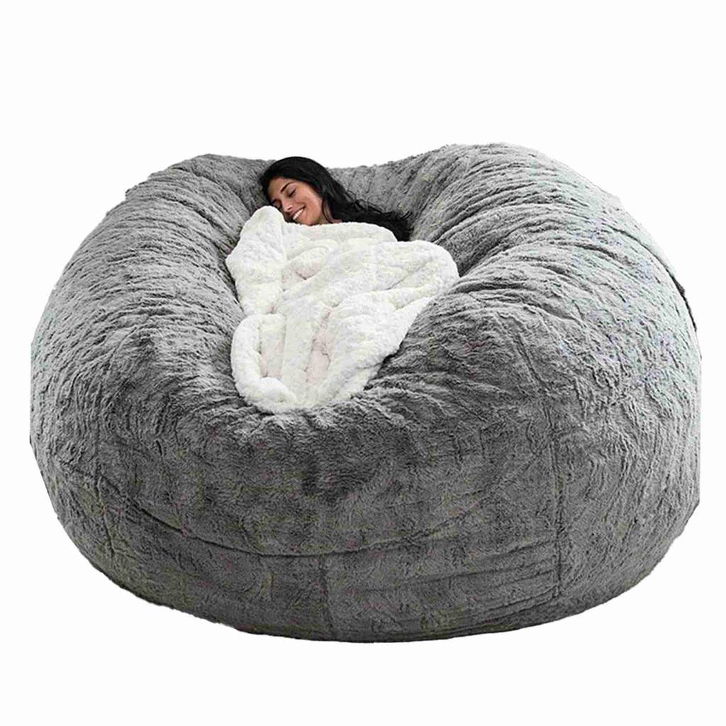 Sedia a Sacco Grigia Senza Imbottitura Sacco a Sacco Gigante Pouf Divano Letto Puff Futon Seduta per Stanza Tatami Arredamento Relax Lounge Solo Sacchi Custodia