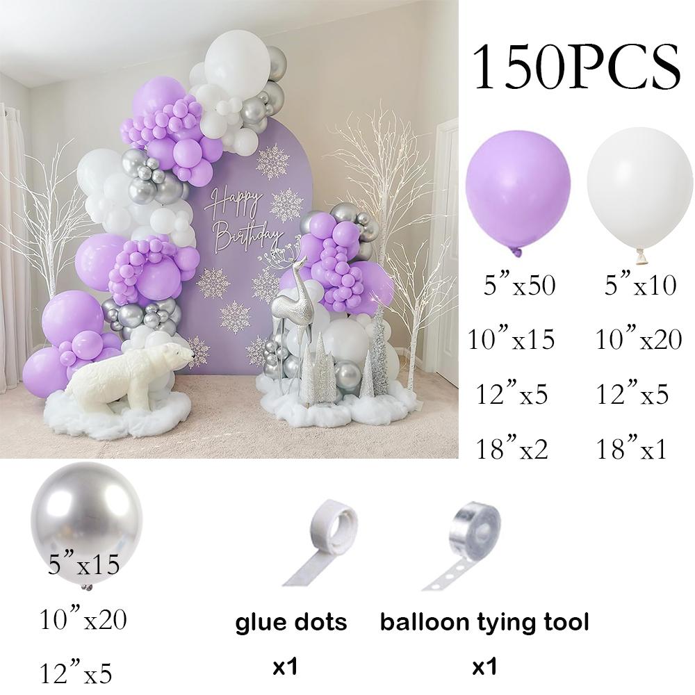 

Pastel Purple White Balloons Garland Purple Silver Balloon Arch Kit Birthday Party Bridal Shower Wedding Anniversary Decoration AS Picture