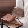 Vintage Buckle Shoulder Bag Solid Color Women's Armpit Bag Korean Retro Underarn Bag  Girls