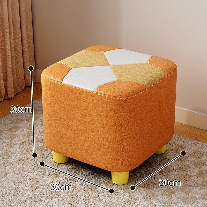 Wooden Waterproof Square Living Room Stools Colorful Creative Design Soft Bedroom Ottoman Simple Cute Modern Home Furniture