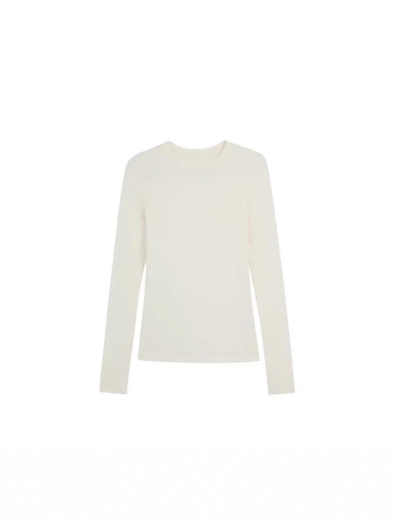 2025 Autumn/Winter Slim-Fit Wool Long Sleeve T-Shirt