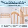 140×200cm Natural Wood Modular Baby Playpen, 7cm Standard-Compliant Gap, Rounded Edges, Universal Child Safety Fence for Indoors
