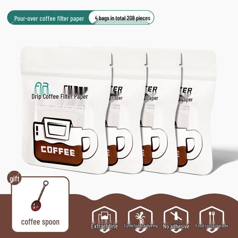 Zhaoran Disposable Ear-Hook Coffee Filter Bags with Spoon (208 Pcs)