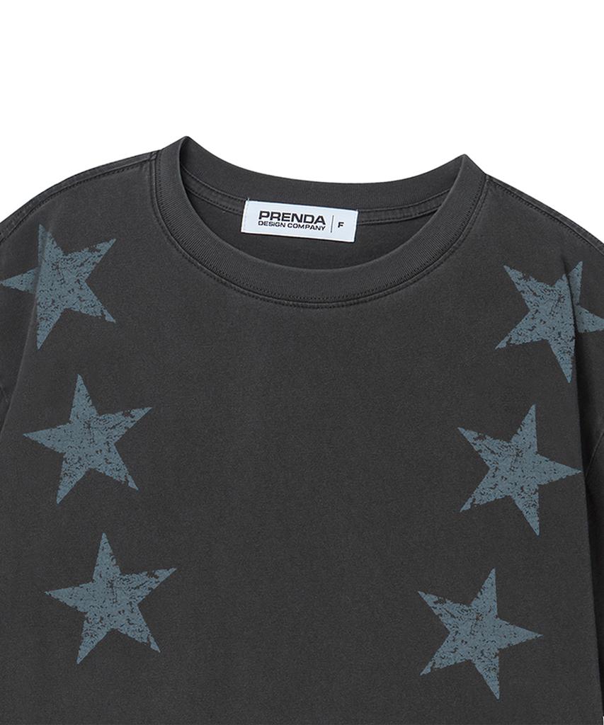 PRENDA Three Star Pigment Short Sleeve Black