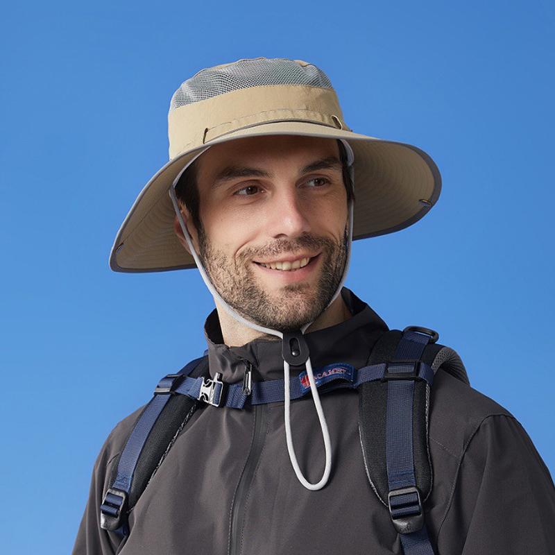 Chapéu de sol ao ar livre de secagem rápida à prova d'água Chapéu de montanhismo anti-ultravioleta masculino Chapéu de pescador com protetor solar feminino
