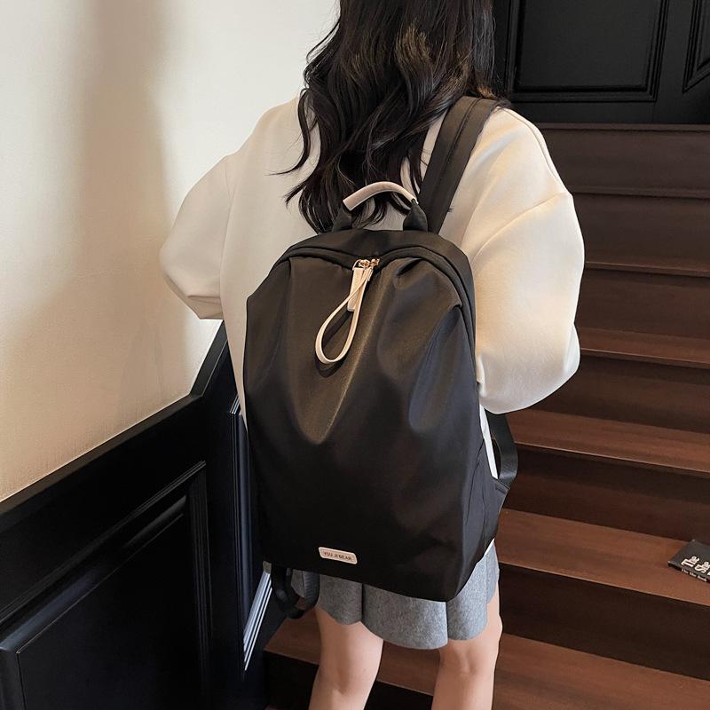 Schoolbag Backpack Women's Travel Light Casual High Value Canvas Large Capacity Casual Backpack Student Commuting Class School Bag