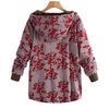  Womens Winter Warm Outwear Floral Print Hooded Pockets Vintage Oversize Coats