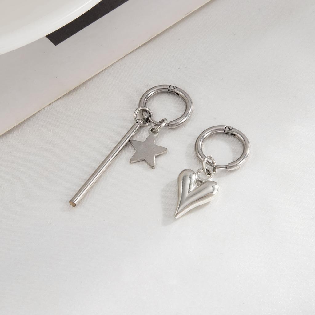 Fashion Love Star Pendant Irregular Earrings, Personalized Simple Crystal Earrings Earrings