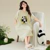 7A Women's Antibacterial Plus Size Cotton Nightgown: Summer Thin, Cooling, Pure Cotton, Round Neck, Short Sleeve, Long, Casual Homewear.