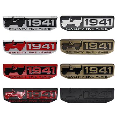 Métal 1941 Badge Soixante-Quinze Ans Emblème Coffre Arrière Autocollant Logo Capot Avant de Voiture Pour Grand Cherokee Wrangler Liberty Compass