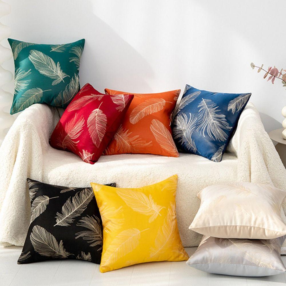 

Роскошная наволочка Lucky Feather 45x45 см, наволочка для подушки из жаккарда с перьями для взрослых синий