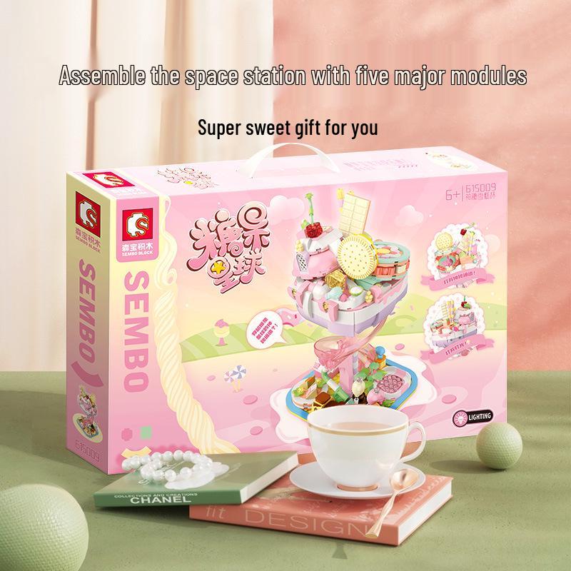 Senbao Candy Planet 615009 Cute Ice Cream Cup Building Blocks for Kids