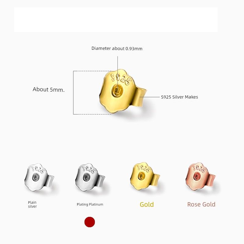 

S925 Sterling Silver Butterfly Back Support Anti-Drop Earplug