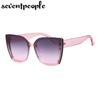 Oversized Cat Eye Sunglasses Women Big Frame  Luxury Brand Fashion Square Sun Glasses for Ladies Retro Trendy Cateye Eyewear
