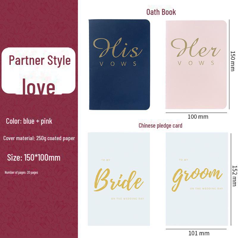 Elegant Hot Stamped Wedding Vows Notebook for Bride and Groom