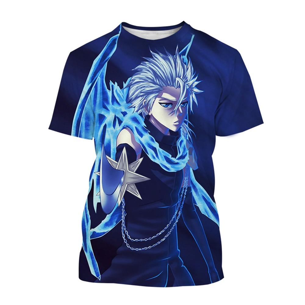 Sommer Rundhals 3D Japanischer Anime Bleach Aufdruck Top Modisch Lässig Kurzärmelig Kinder Jungen T-Shirts