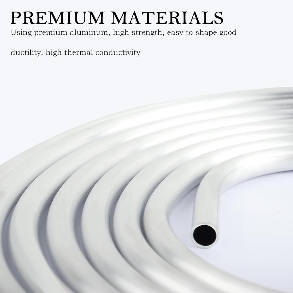 OD 5/16" Fuel Line Aluminum Tubing,16Ft 5/16" Steel Fuel Line for Hard Metal Fuels Lines/Gas Lines Replacement,Cuttable Car Accessories for