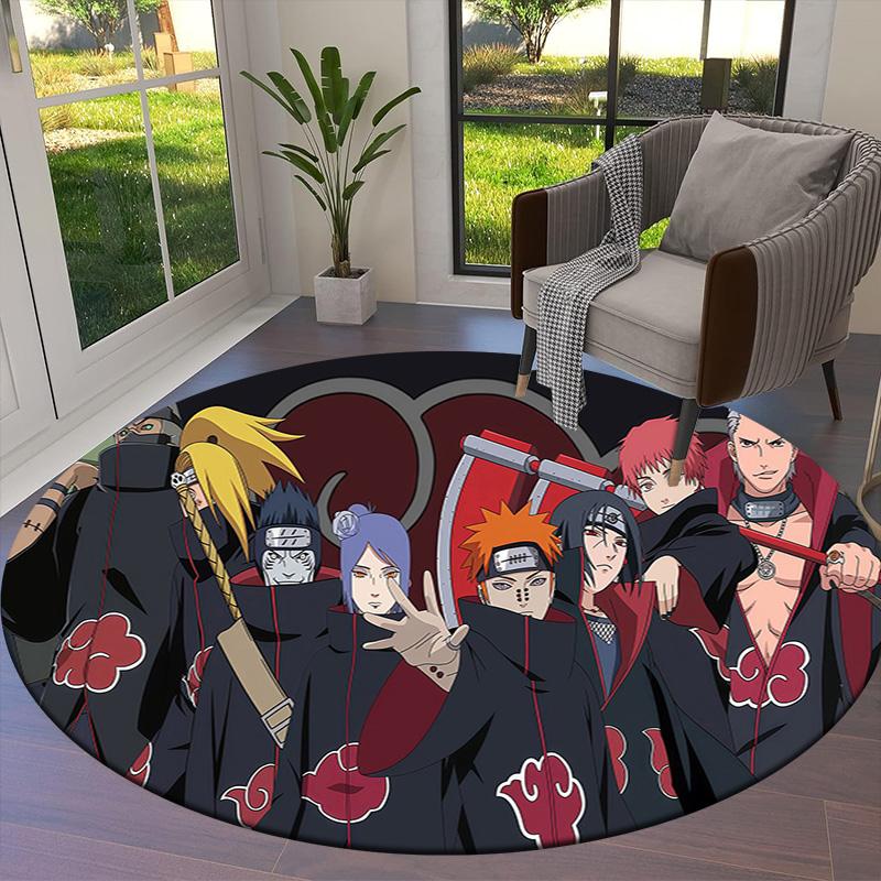 Naruto Round Area Rug Carpet Rug For Living Room Bedroom Sofa Playroom Decor Nonslip Floor Mat