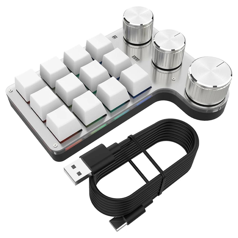 Programmable Customized Keyboard RGB Multifunctional Keypad 7 Colors Light High Precision Keypad USB Wired for PC Macbook Laptop