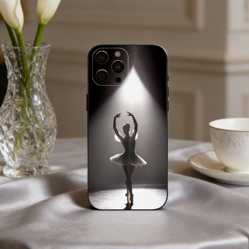 B-Ballerina Art B-Ballet Phone Case For iPhone 17,16,15,14,13,12,11 Plus,Pro Max,XS,Soft Silicone Black Cover