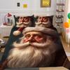 3D Microfiber Fabric Christmas Bedding Set Santa Claus Quilt Cover Pillowcase 2 or 3 EU220 * 240 Full-size Quick Drying Easy Cleaning Home Decoration