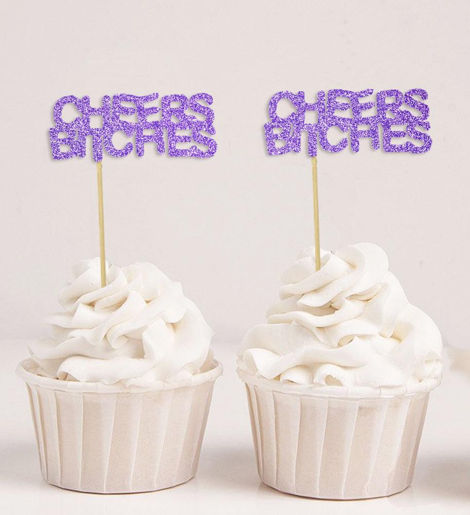 Darling Souvenir| Cheers Cupcake Toppers| Party Dessert Decorations - Pack Of
