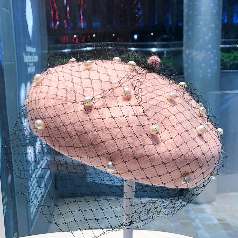 French Style Mesh Beret Hat For Women With Polyester Fabric And Fashionable Ol Look