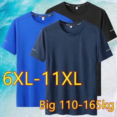 Summer Men's T-shirt Big Size Quick Drying T-shirt for Men Round Neck Plus Size Short Sleeve Oversized T Shirt