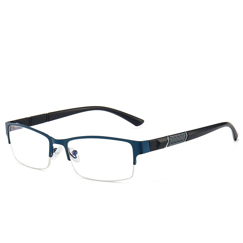 Men's Half-Rim Anti-Fatigue Prescription Glasses - Anti-Radiation Protective Eyewear for Myopia