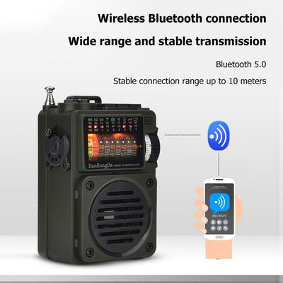 HRD-700/ Full Band Radio Music Player Portable FM/MW/SW/WB Radio Receiver Bluetooth Speaker Support Bluetooth TF Card Playback
